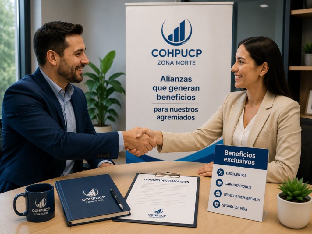 Alianza entre COHPUCP Zona Norte y empresa aliada que genera beneficios para agremiados