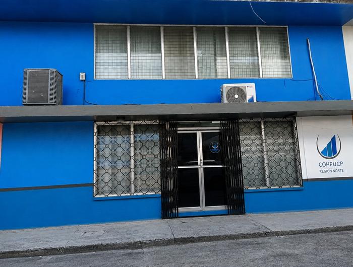 Fachada de la oficina de COHPUCP Zona Norte, San Pedro Sula
